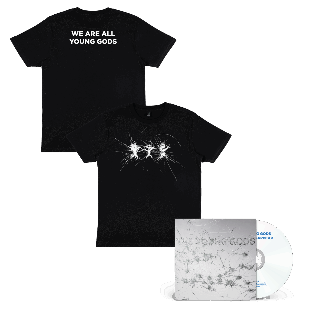 THE YOUNG GODS - Appear Disappear CD + Black T-Shirt Bundle - CD + T-Shirt, XS