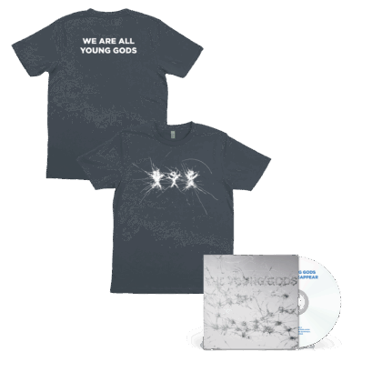 THE YOUNG GODS – Appear Disappear CD + Light Charcoal T-Shirt Bundle